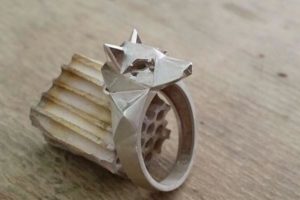 Bague loup en argent